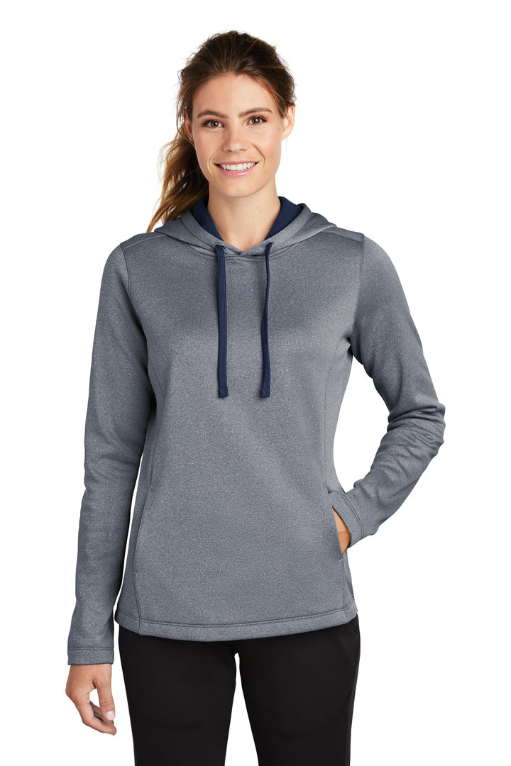 Sport-Tek ¨ Ladies PosiCharge ¨ Sport-Wick ¨ Heather Fleece Hooded Pullover. LST264
