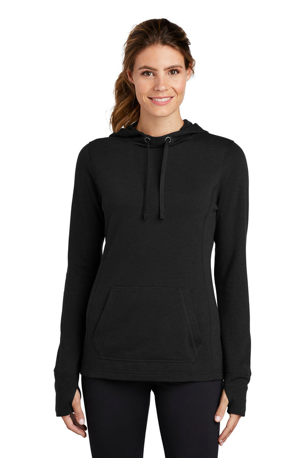 Sport-Tek ¨ Ladies PosiCharge ¨ Tri-Blend Wicking Fleece Hooded Pullover. LST296