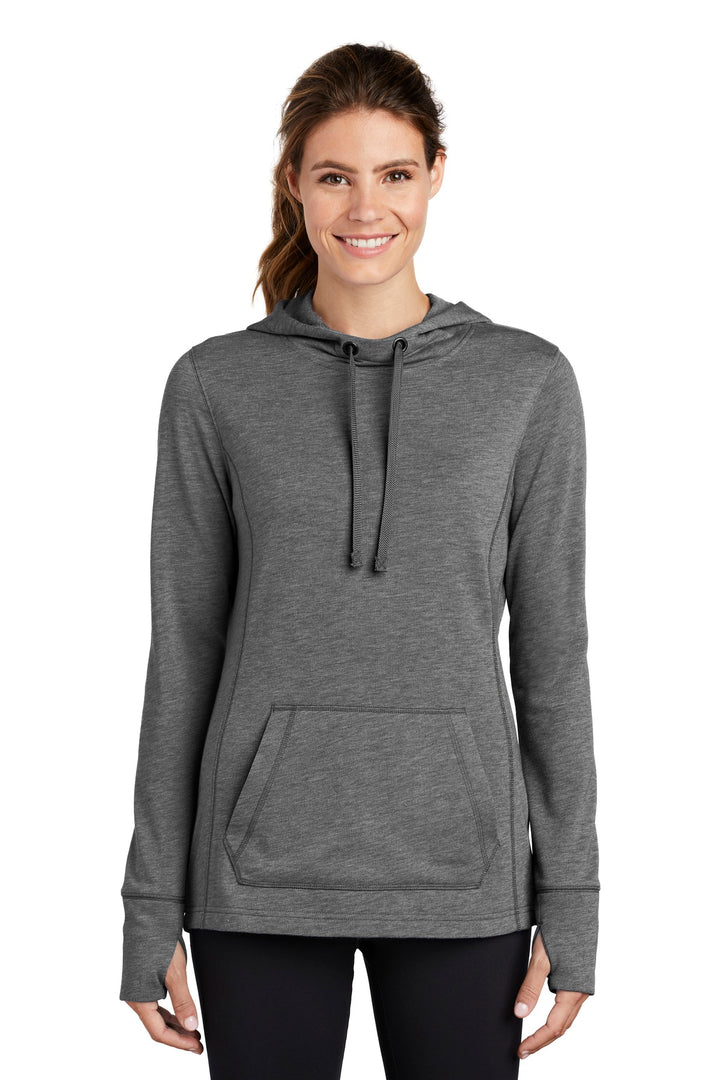 Sport-Tek ¨ Ladies PosiCharge ¨ Tri-Blend Wicking Fleece Hooded Pullover. LST296