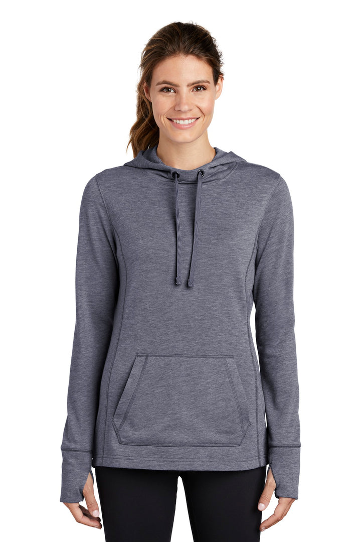 Sport-Tek ¨ Ladies PosiCharge ¨ Tri-Blend Wicking Fleece Hooded Pullover. LST296