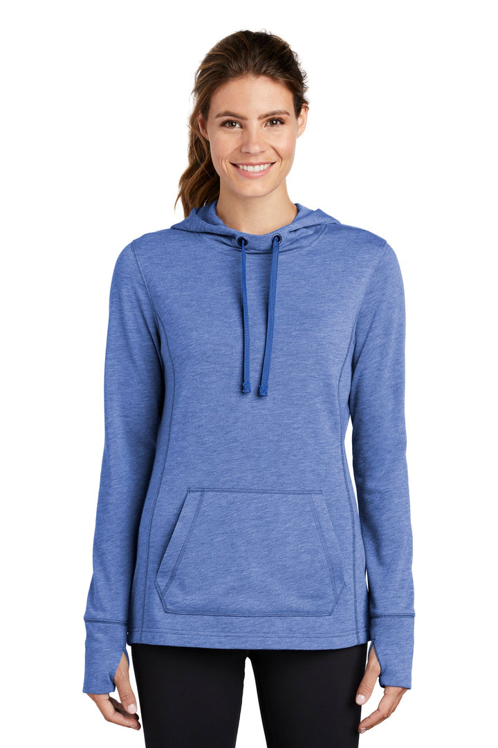 Sport-Tek ¨ Ladies PosiCharge ¨ Tri-Blend Wicking Fleece Hooded Pullover. LST296