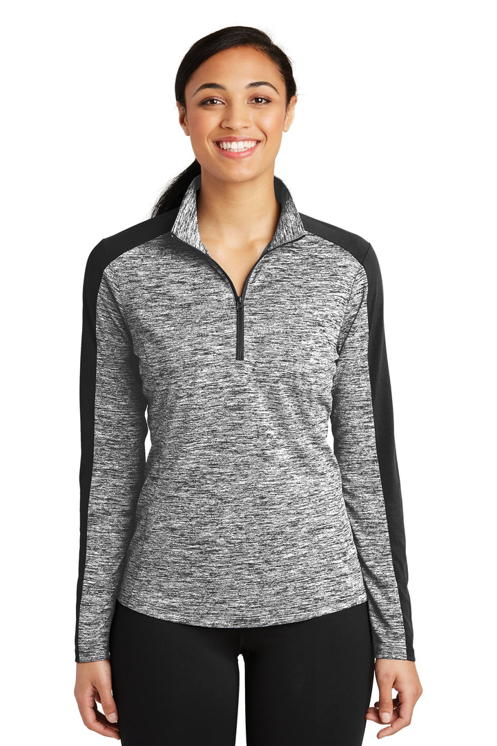 Sport-Tek¨ Ladies PosiCharge¨ Electric Heather Colorblock 1/4-Zip Pullover. LST397