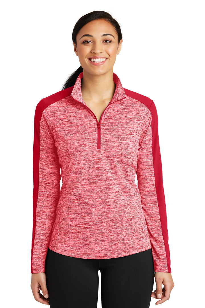 Sport-Tek¨ Ladies PosiCharge¨ Electric Heather Colorblock 1/4-Zip Pullover. LST397