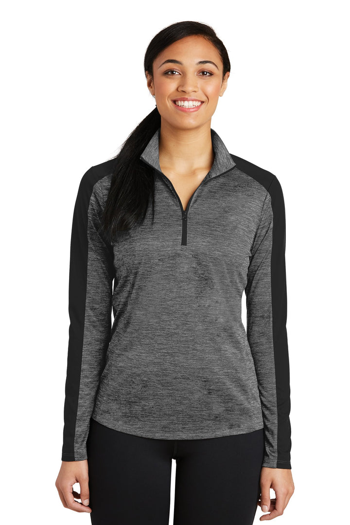 Sport-Tek¨ Ladies PosiCharge¨ Electric Heather Colorblock 1/4-Zip Pullover. LST397