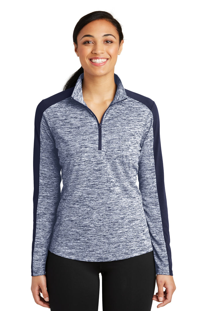 Sport-Tek¨ Ladies PosiCharge¨ Electric Heather Colorblock 1/4-Zip Pullover. LST397