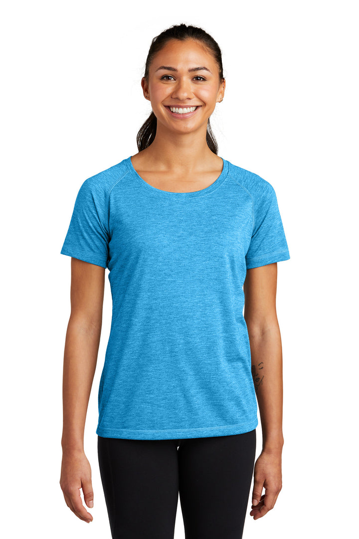 Sport-Tek ¨ Ladies PosiCharge ¨ Tri-Blend Wicking Scoop Neck Raglan Tee. LST400