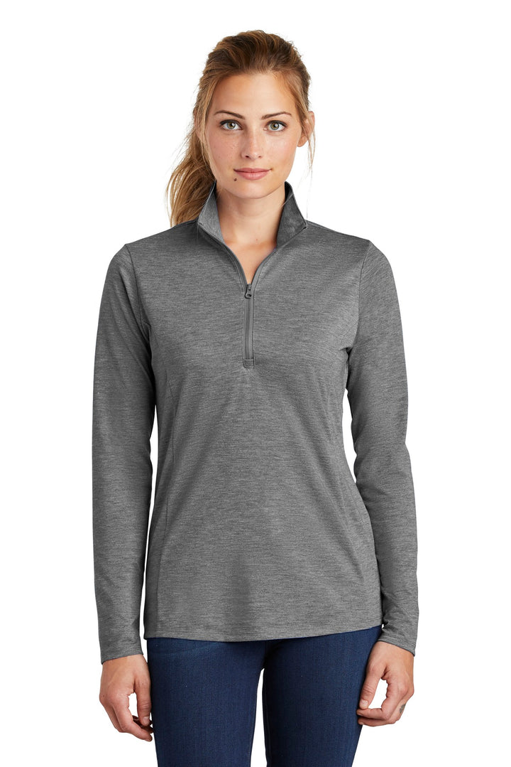 Sport-Tek ¨ Ladies PosiCharge ¨ Tri-Blend Wicking 1/4-Zip Pullover. LST407