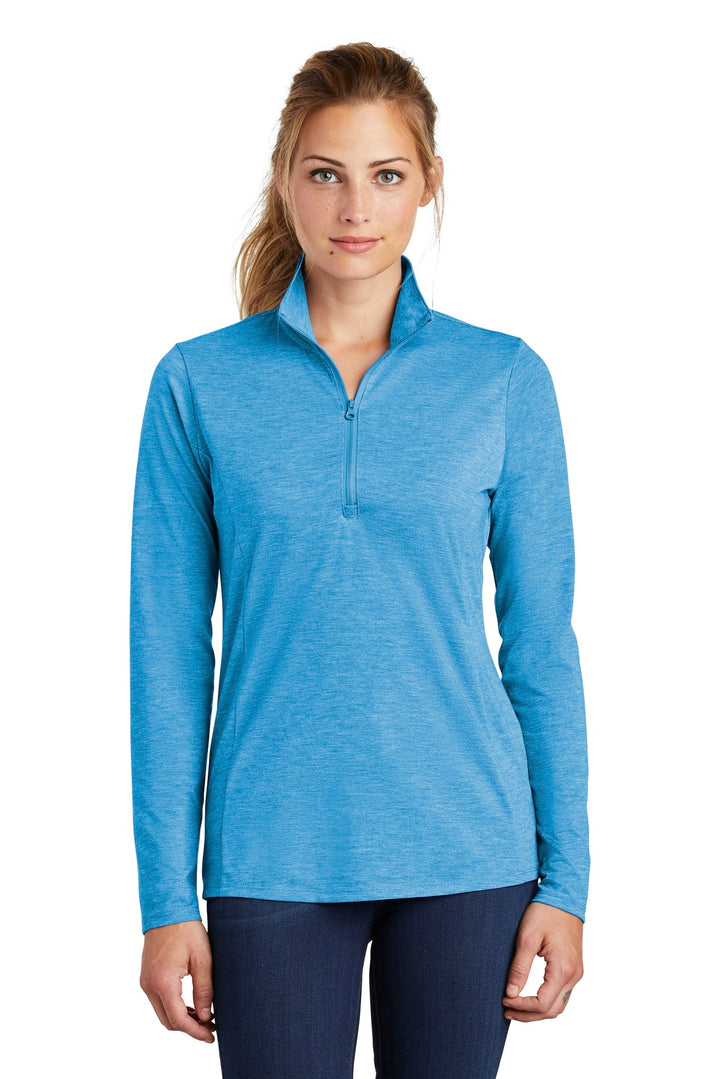 Sport-Tek ¨ Ladies PosiCharge ¨ Tri-Blend Wicking 1/4-Zip Pullover. LST407