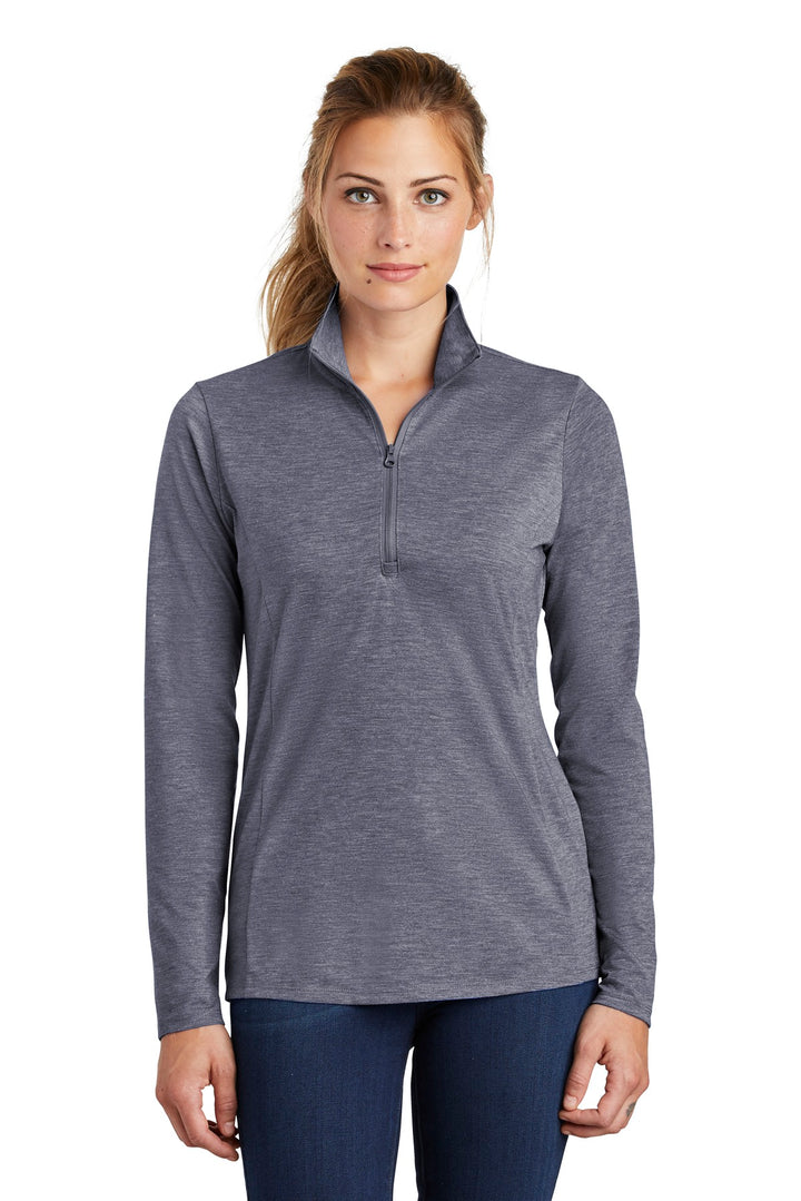 Sport-Tek ¨ Ladies PosiCharge ¨ Tri-Blend Wicking 1/4-Zip Pullover. LST407