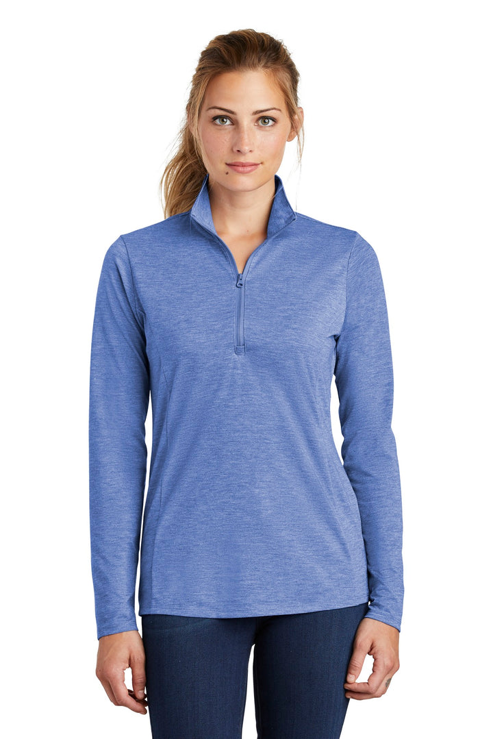 Sport-Tek ¨ Ladies PosiCharge ¨ Tri-Blend Wicking 1/4-Zip Pullover. LST407