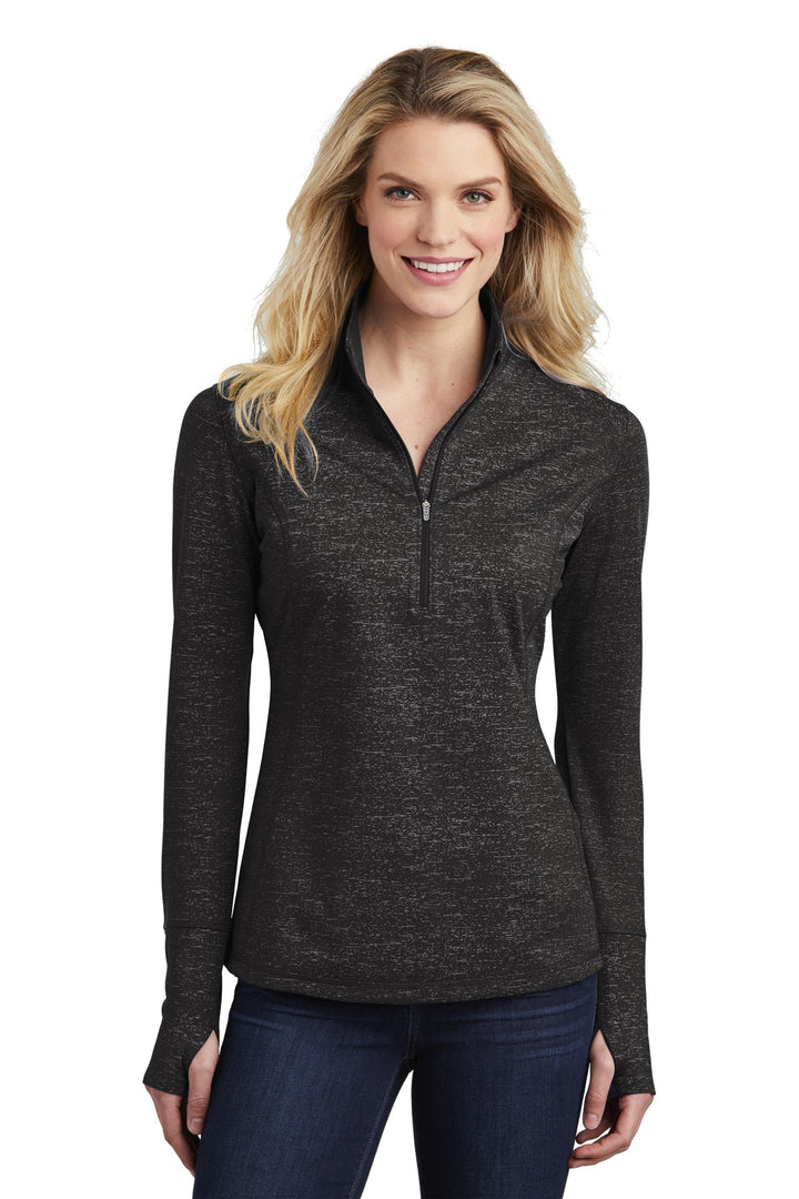 Sport-Tek ¨ Ladies Sport-Wick ¨ Stretch Reflective Heather 1/2-Zip Pullover. LST855