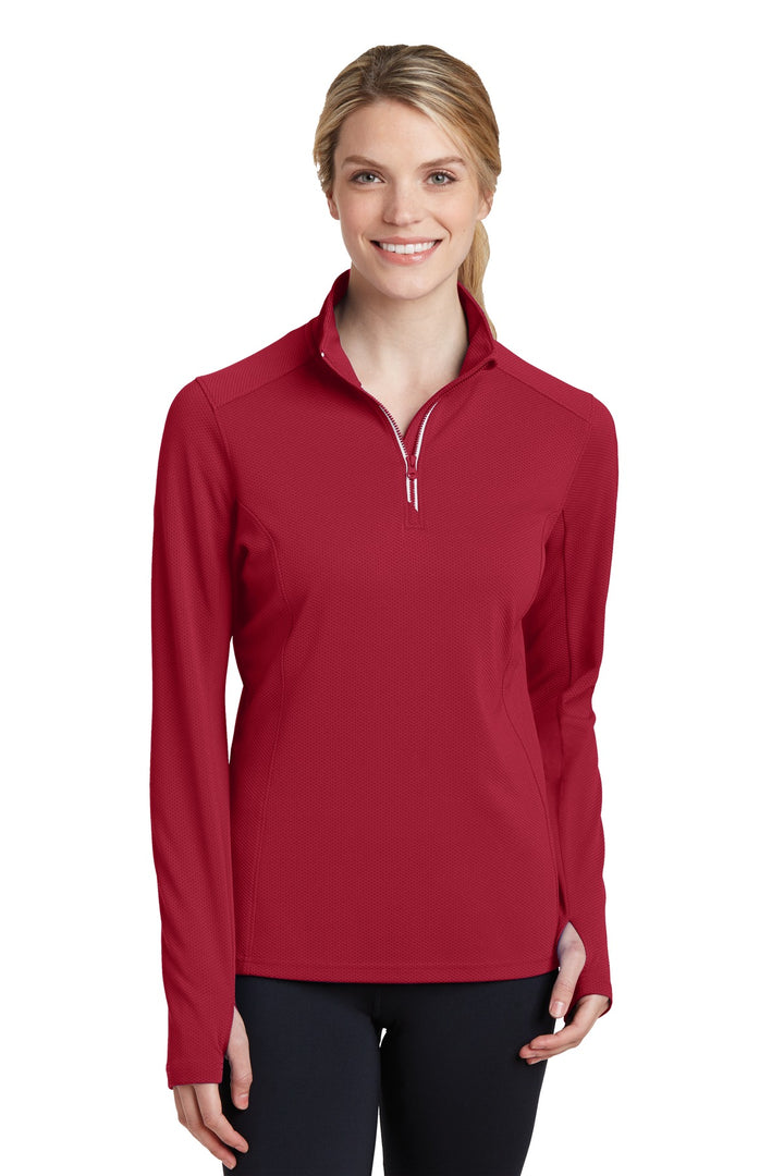 Sport-Tek¨ Ladies Sport-Wick¨ Textured 1/4-Zip Pullover.  LST860