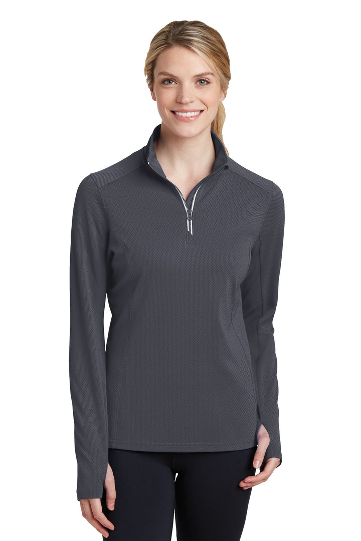 Sport-Tek¨ Ladies Sport-Wick¨ Textured 1/4-Zip Pullover.  LST860