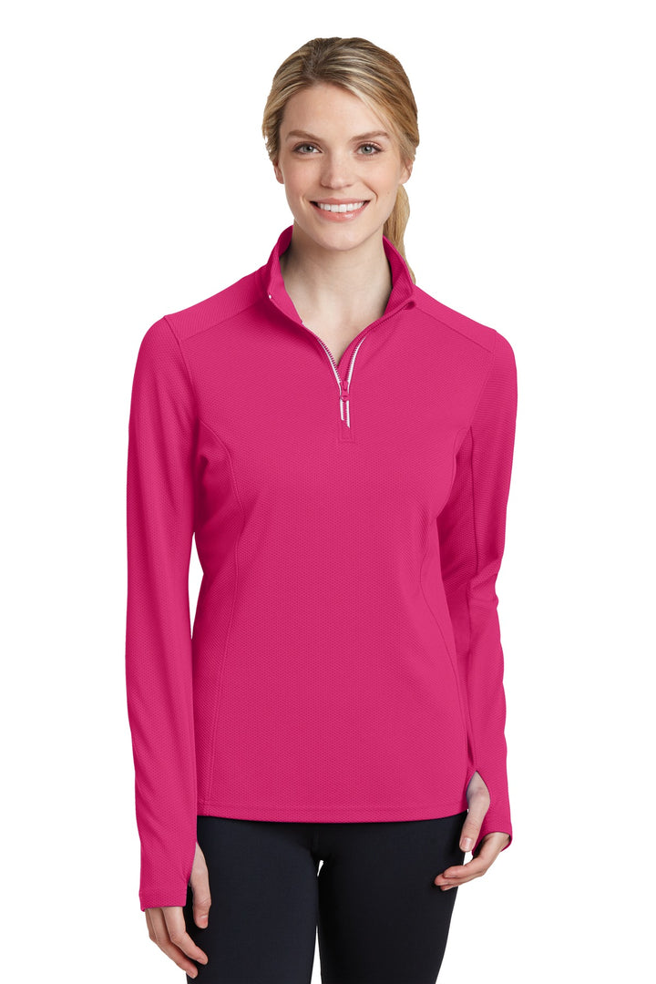 Sport-Tek¨ Ladies Sport-Wick¨ Textured 1/4-Zip Pullover.  LST860