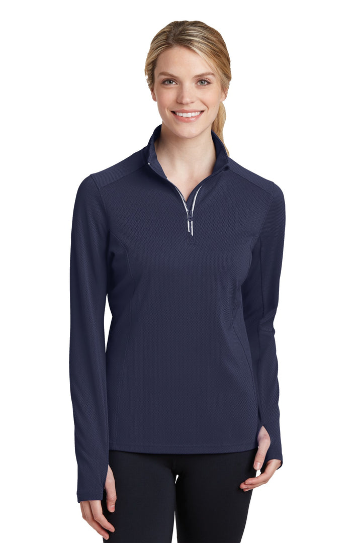 Sport-Tek¨ Ladies Sport-Wick¨ Textured 1/4-Zip Pullover.  LST860