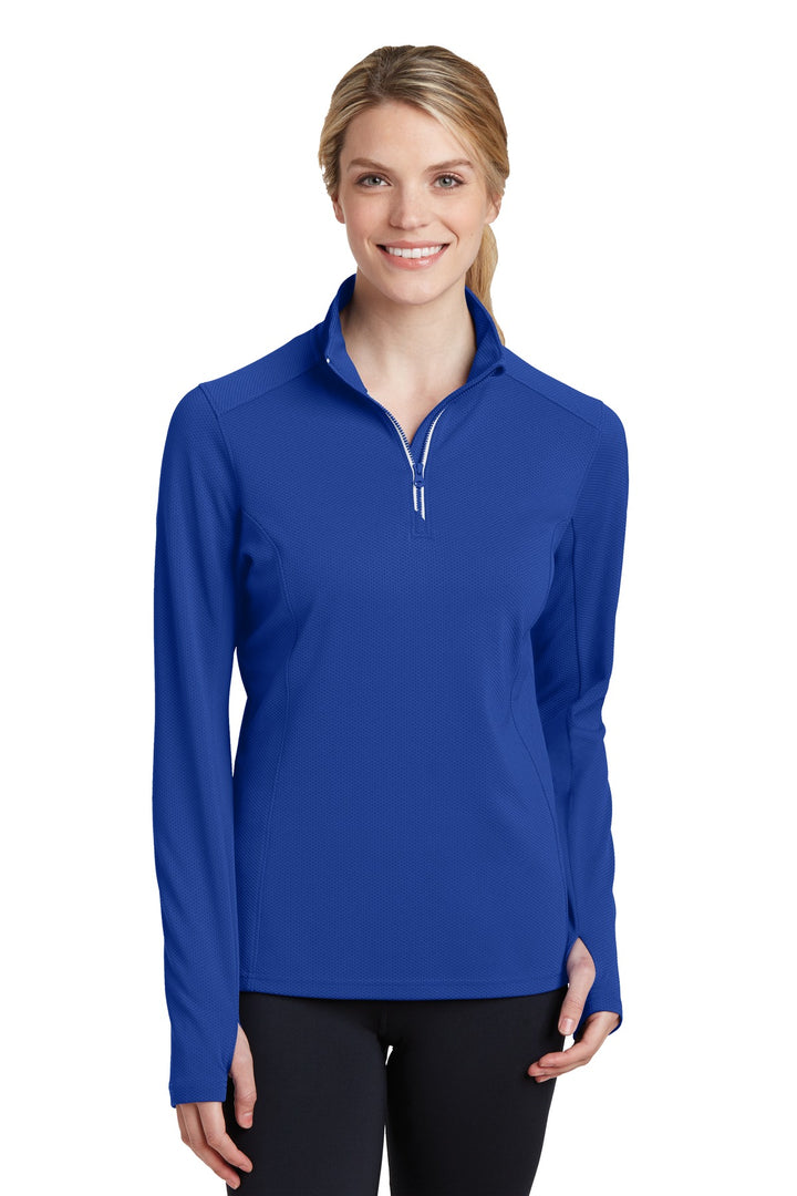 Sport-Tek¨ Ladies Sport-Wick¨ Textured 1/4-Zip Pullover.  LST860