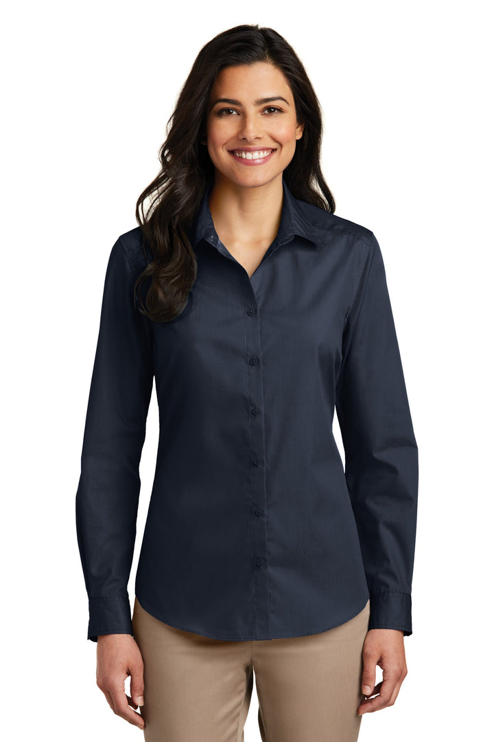 Port Authority¨ Ladies Long Sleeve Carefree Poplin Shirt. LW100