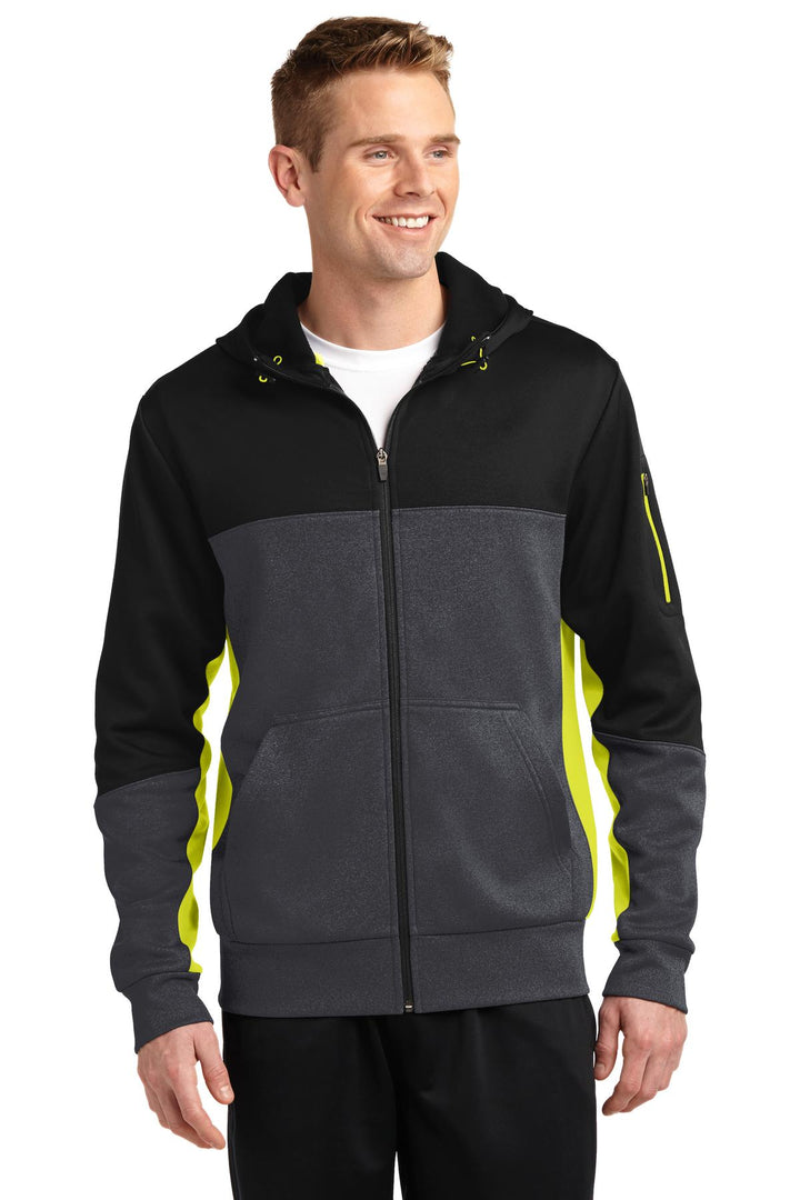 Sport-Tek¨ Tech Fleece Colorblock Full-Zip Hooded Jacket. ST245