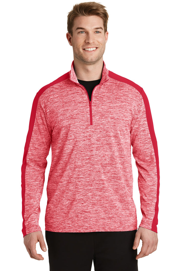 Sport-Tek¨ PosiCharge¨ Electric Heather Colorblock 1/4-Zip Pullover. ST397