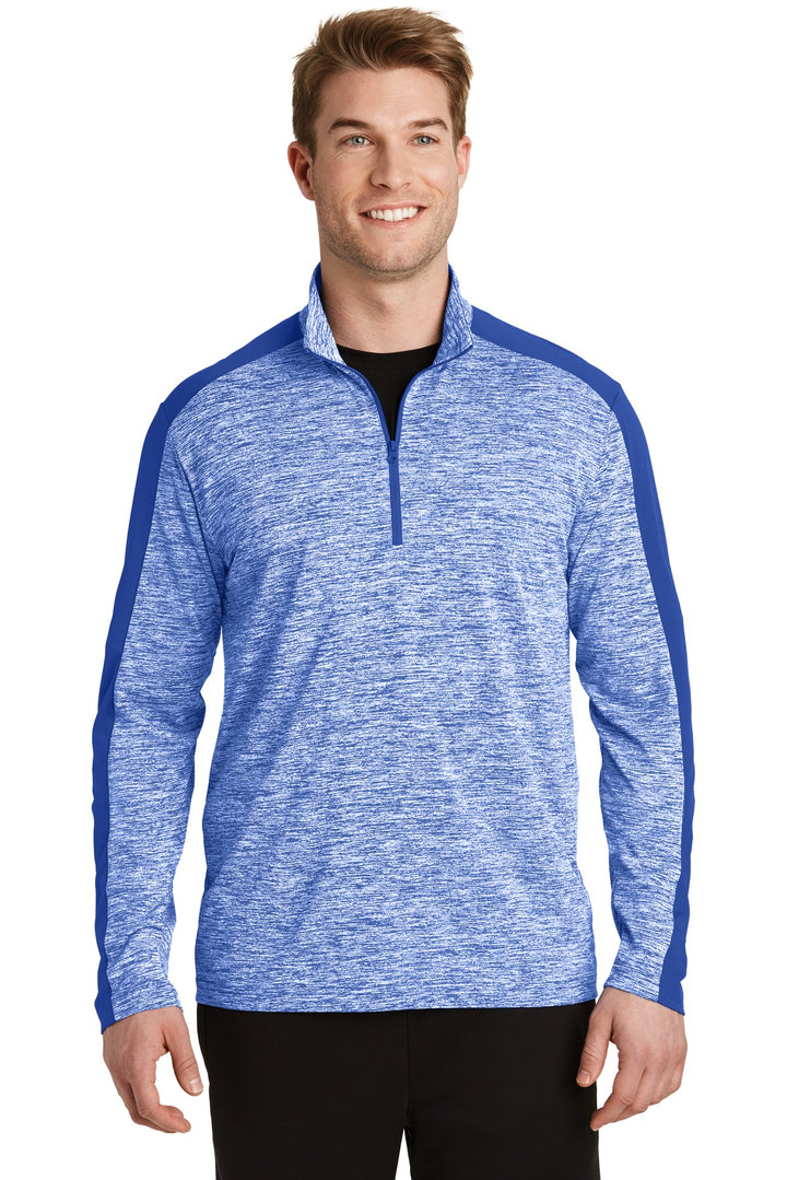 Sport-Tek¨ PosiCharge¨ Electric Heather Colorblock 1/4-Zip Pullover. ST397