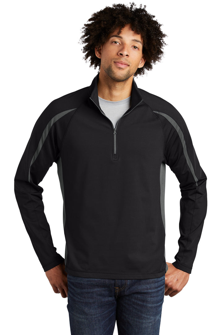 Sport-Tek¨ Sport-Wick¨ Stretch 1/2-Zip Colorblock Pullover. ST851