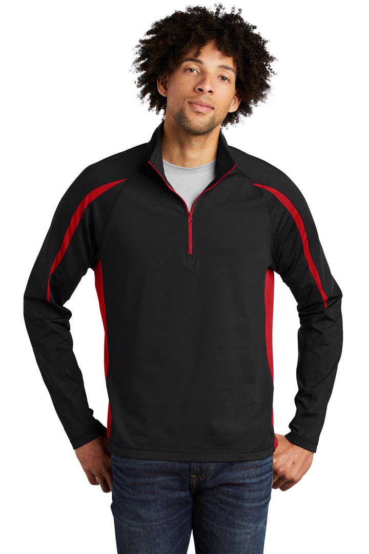 Sport-Tek¨ Sport-Wick¨ Stretch 1/2-Zip Colorblock Pullover. ST851