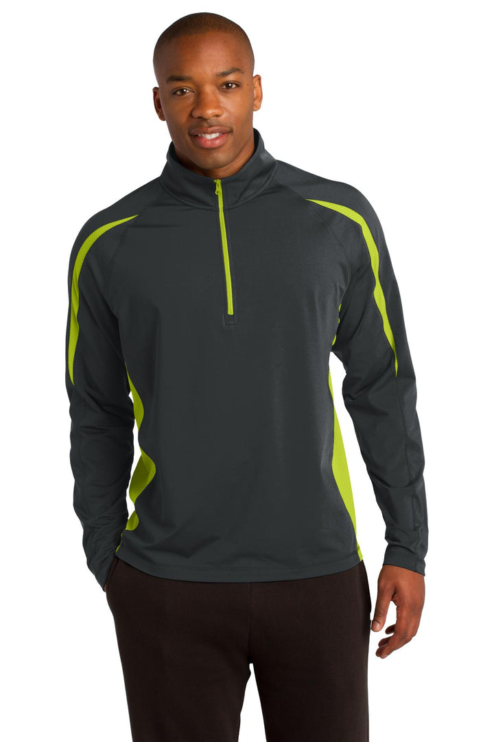 Sport-Tek¨ Sport-Wick¨ Stretch 1/2-Zip Colorblock Pullover. ST851
