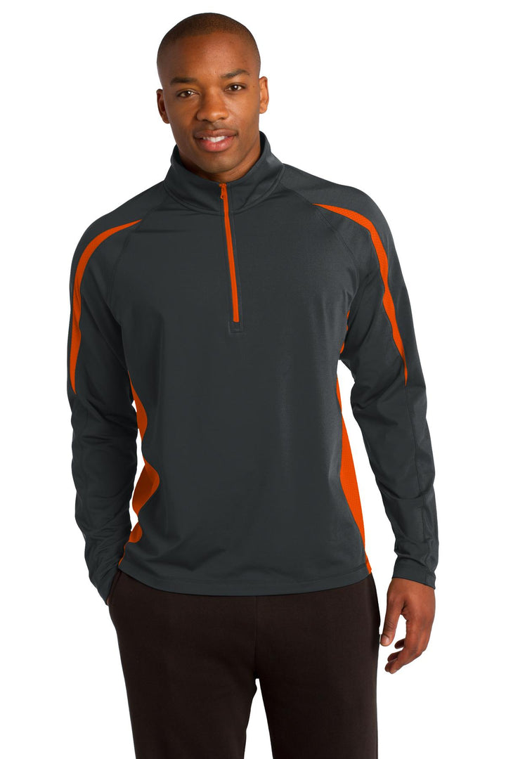 Sport-Tek¨ Sport-Wick¨ Stretch 1/2-Zip Colorblock Pullover. ST851