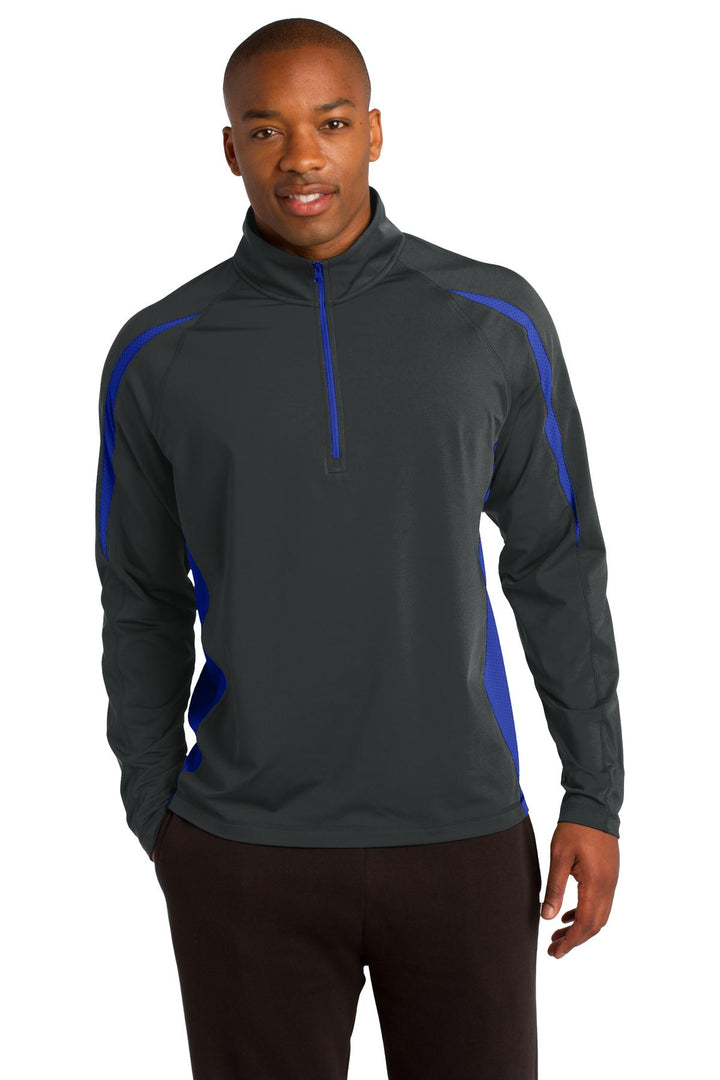 Sport-Tek¨ Sport-Wick¨ Stretch 1/2-Zip Colorblock Pullover. ST851