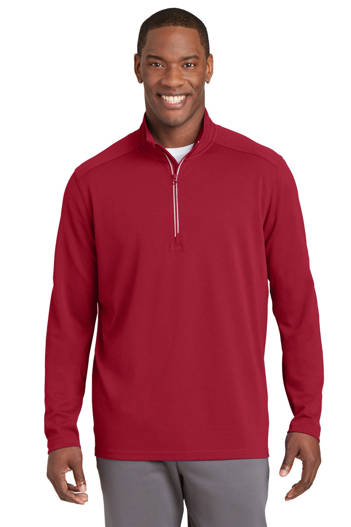 Sport-Tek¨ Sport-Wick¨ Textured 1/4-Zip Pullover.  ST860