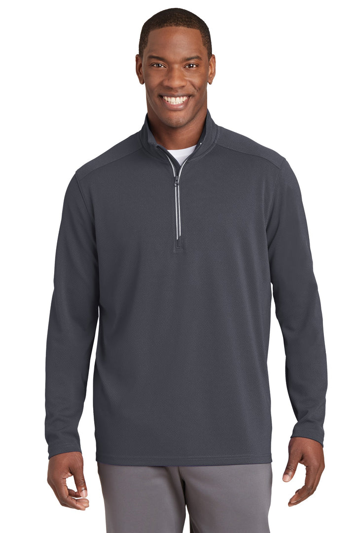 Sport-Tek¨ Sport-Wick¨ Textured 1/4-Zip Pullover.  ST860