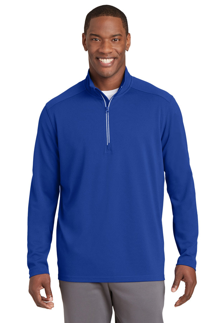 Sport-Tek¨ Sport-Wick¨ Textured 1/4-Zip Pullover.  ST860