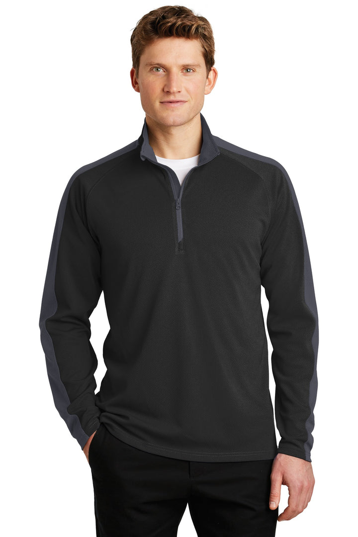 Sport-Tek¨ Sport-Wick¨ Textured Colorblock 1/4-Zip Pullover. ST861