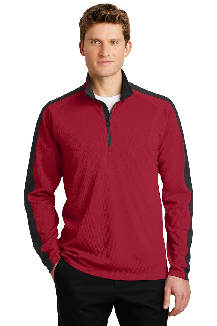 Sport-Tek¨ Sport-Wick¨ Textured Colorblock 1/4-Zip Pullover. ST861