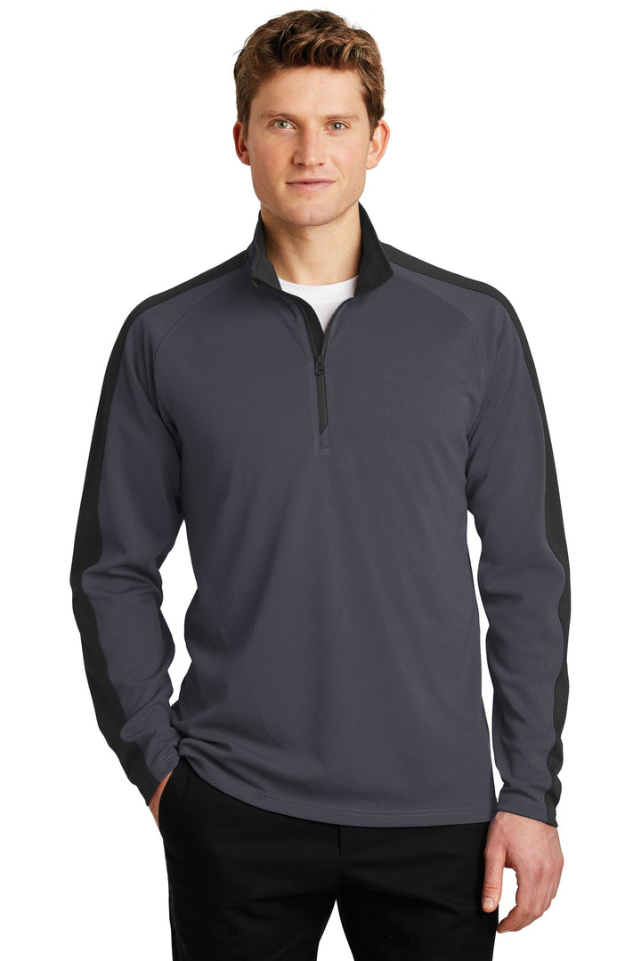 Sport-Tek¨ Sport-Wick¨ Textured Colorblock 1/4-Zip Pullover. ST861