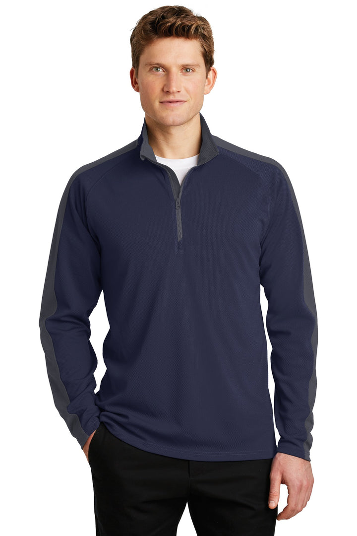 Sport-Tek¨ Sport-Wick¨ Textured Colorblock 1/4-Zip Pullover. ST861