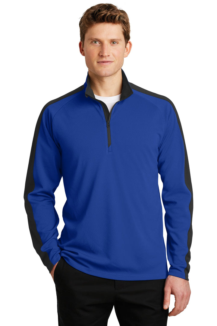 Sport-Tek¨ Sport-Wick¨ Textured Colorblock 1/4-Zip Pullover. ST861