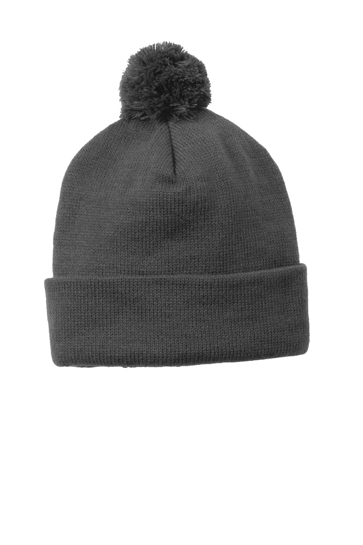 Sport-Tek ¨ Solid Pom Pom Beanie. STC37