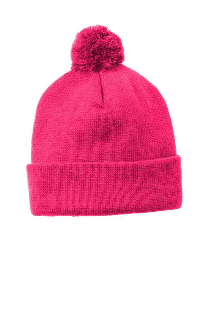Sport-Tek ¨ Solid Pom Pom Beanie. STC37