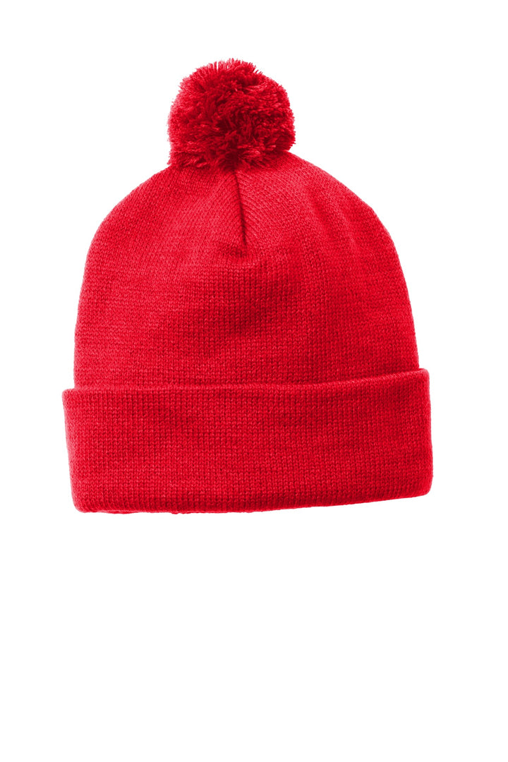 Sport-Tek ¨ Solid Pom Pom Beanie. STC37