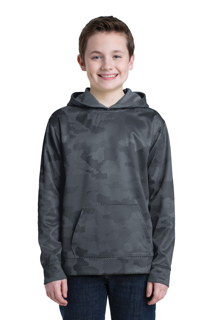 Sport-Tek¨ Youth Sport-Wick¨ CamoHex Fleece Hooded Pullover.  YST240