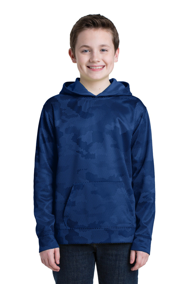 Sport-Tek¨ Youth Sport-Wick¨ CamoHex Fleece Hooded Pullover.  YST240