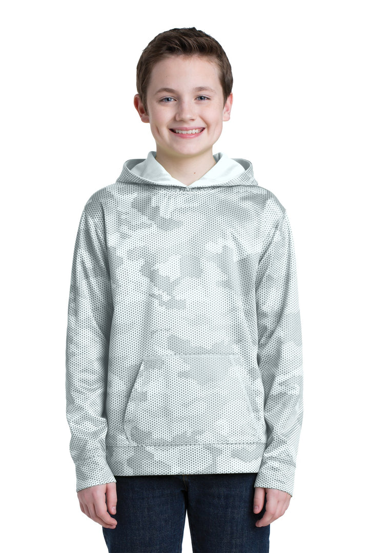 Sport-Tek¨ Youth Sport-Wick¨ CamoHex Fleece Hooded Pullover.  YST240