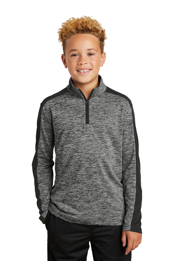 Sport-Tek ¨ Youth PosiCharge ¨ Electric Heather Colorblock 1/4-Zip Pullover. YST397