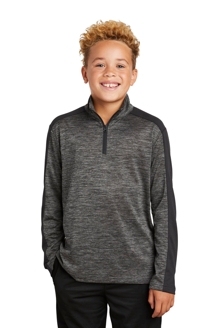 Sport-Tek ¨ Youth PosiCharge ¨ Electric Heather Colorblock 1/4-Zip Pullover. YST397