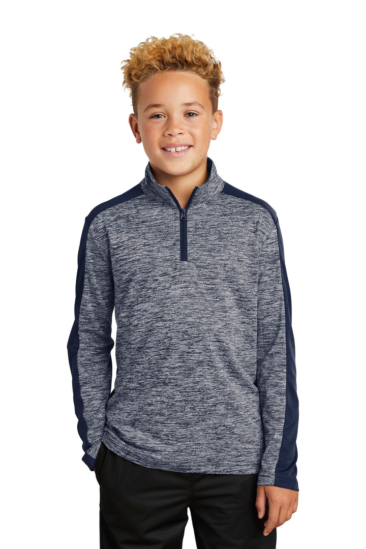 Sport-Tek ¨ Youth PosiCharge ¨ Electric Heather Colorblock 1/4-Zip Pullover. YST397