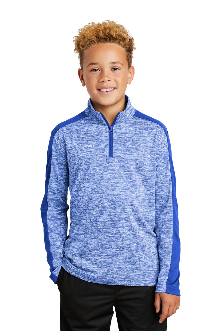 Sport-Tek ¨ Youth PosiCharge ¨ Electric Heather Colorblock 1/4-Zip Pullover. YST397