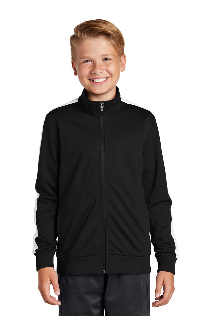 Sport-Tek ¨ Youth Tricot Sleeve Stripe Track Jacket. YST94