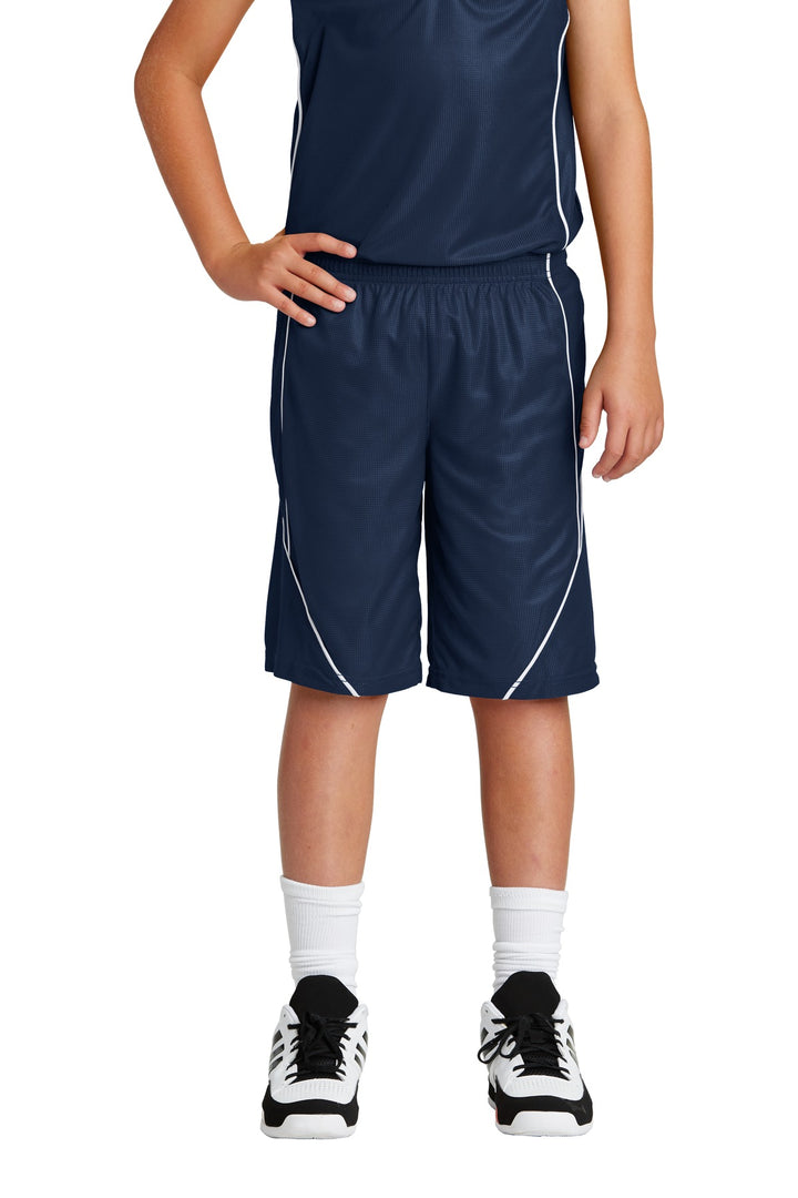 Sport-Tek¨ Youth PosiCharge¨ Mesh Reversible Spliced Short. YT565